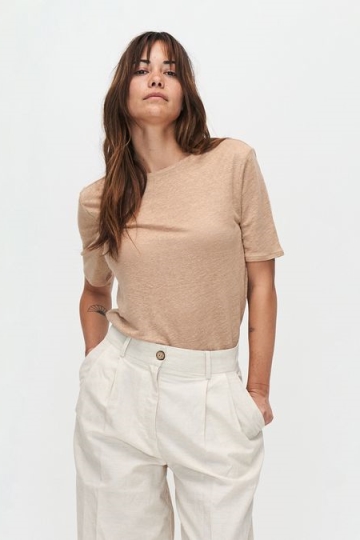 Kuyichi  T-Shirt Olivia Zwart Thee Bruin