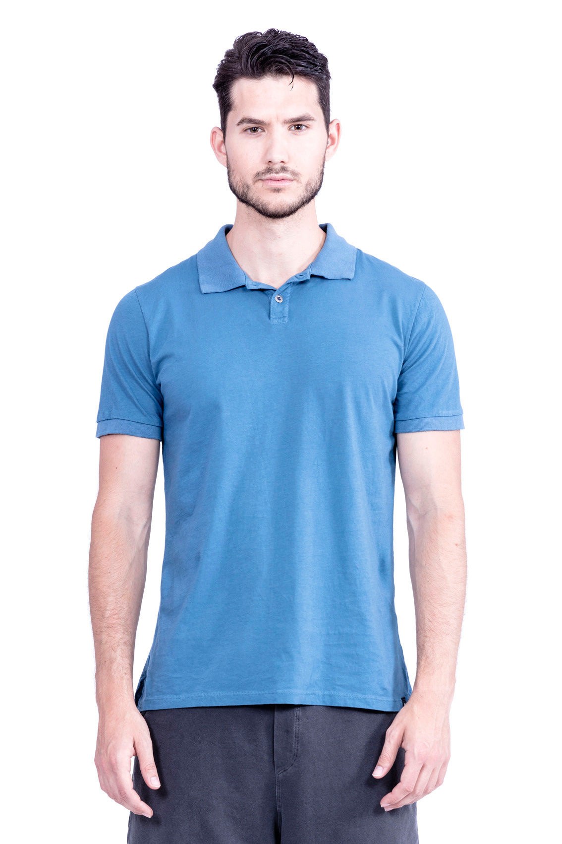 RAVENS VIEW IBIZA mannen vegan Polo T-Shirt Maui Blauw