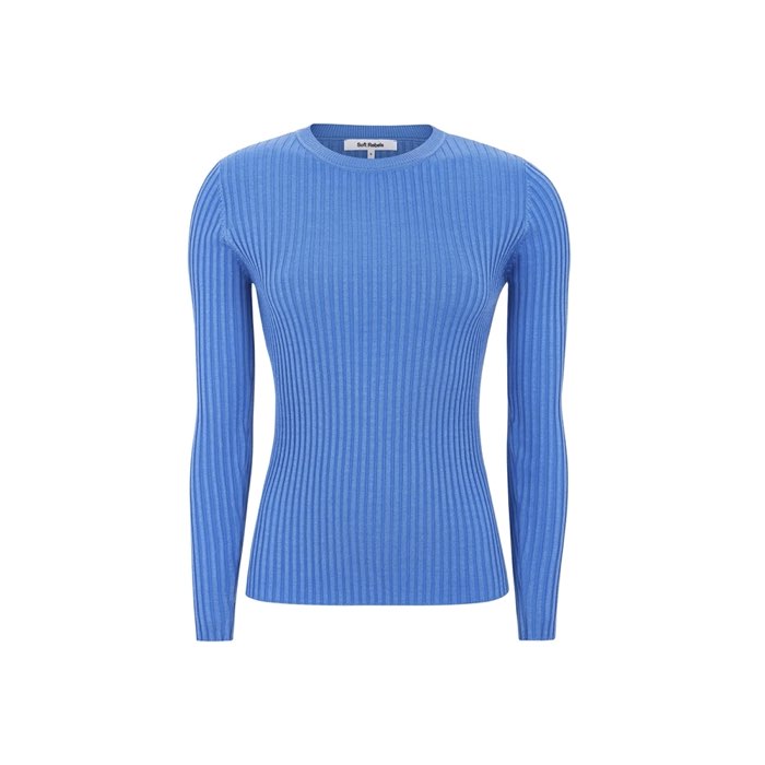 Rib Knit Shirt Noa | Soft Rebels | Blauw