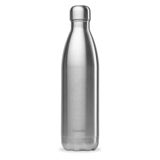Qwetch Insulated Brushed Steel Bottle 750ml, RVS XL thermosfles