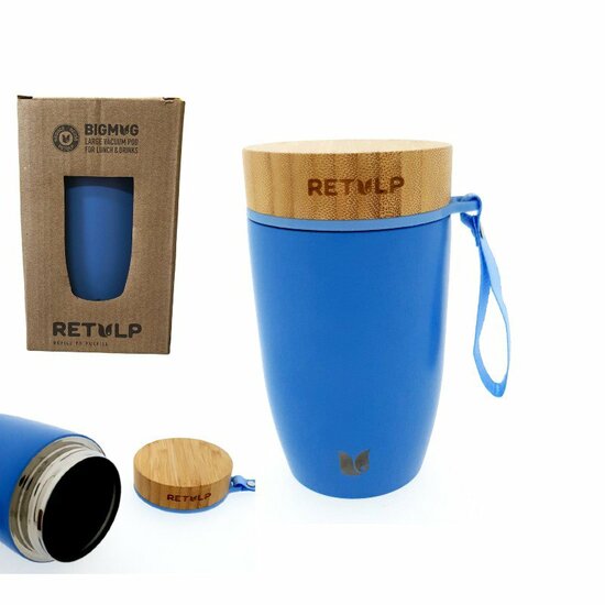 ReTulp Big Mug Classic Lunch Pod Blue - RVS lunchbeker 500ml