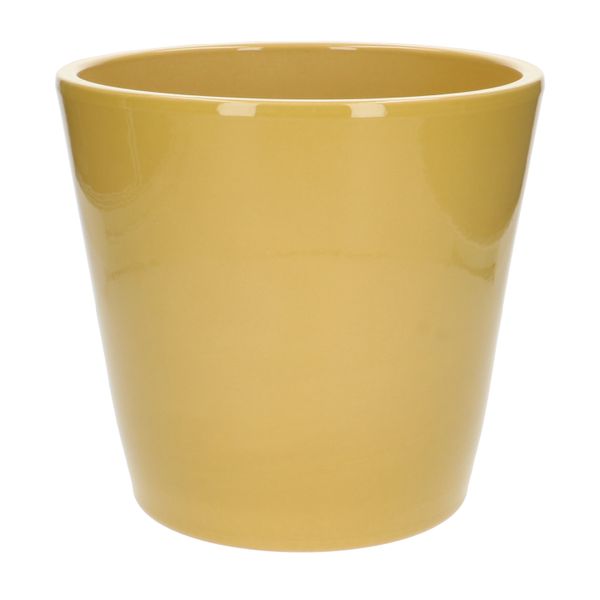 Bloempot, aardewerk, geel, Ø 25 cm