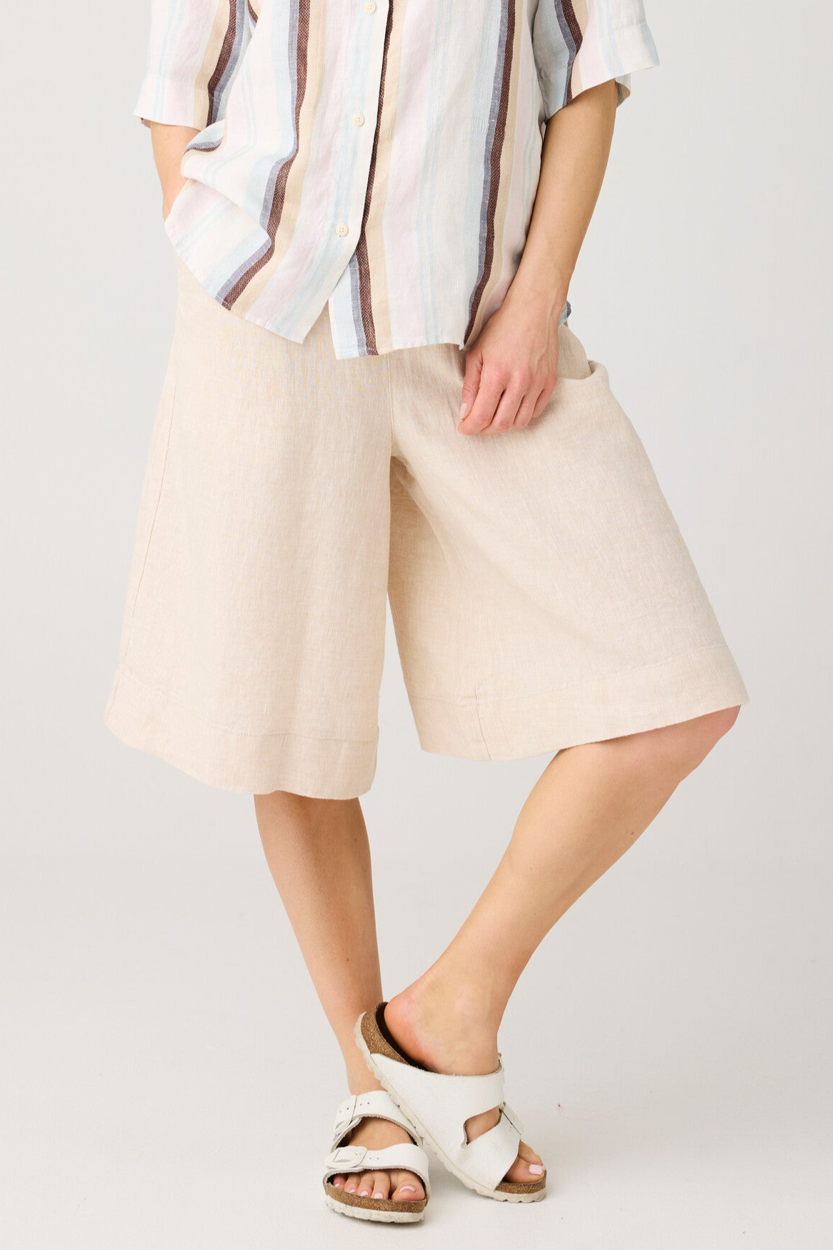 KnowledgeCotton Apparel  Culotte Shorts Eve Wide Light Feather Gray
