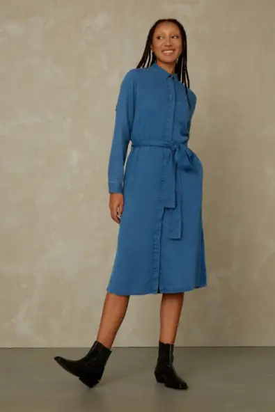 Kings of Indigo  Jurk Maggy Indigo Structuur