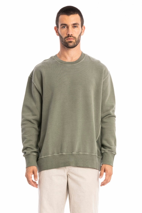 RAVENS VIEW IBIZA mannen vegan Sweatshirt Mistral Dust Olive