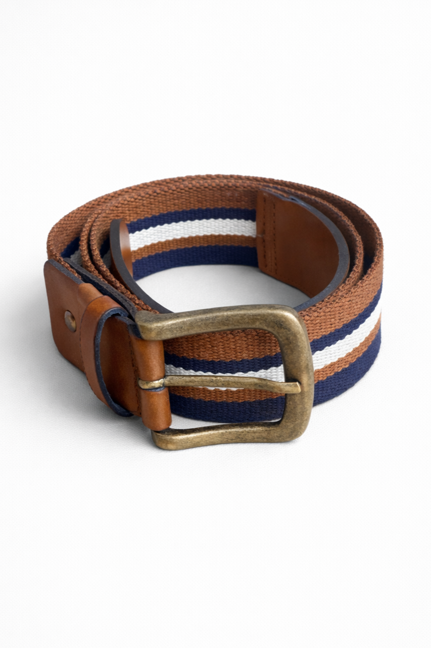 Solari Milano mannen vegan Riem In Magenta Bruin/Wit/Blauw