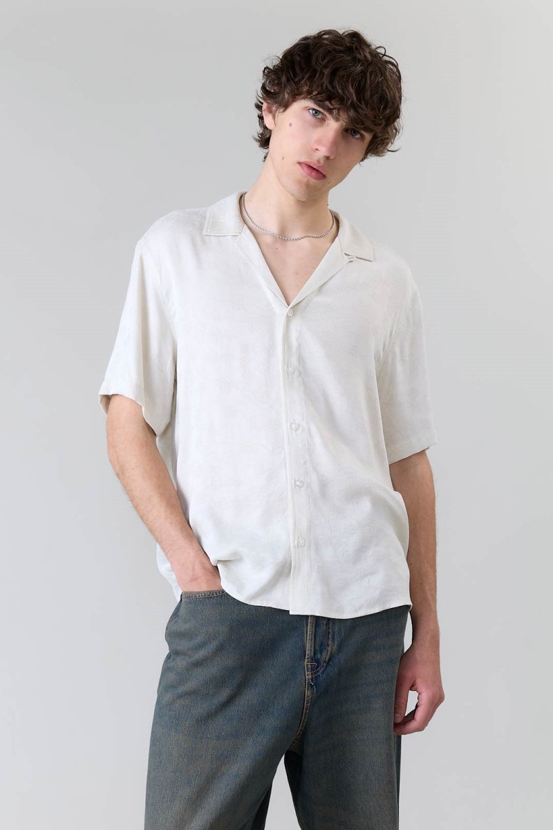 Yahmo mannen vegan Shirt Modder Jasmijn Wit