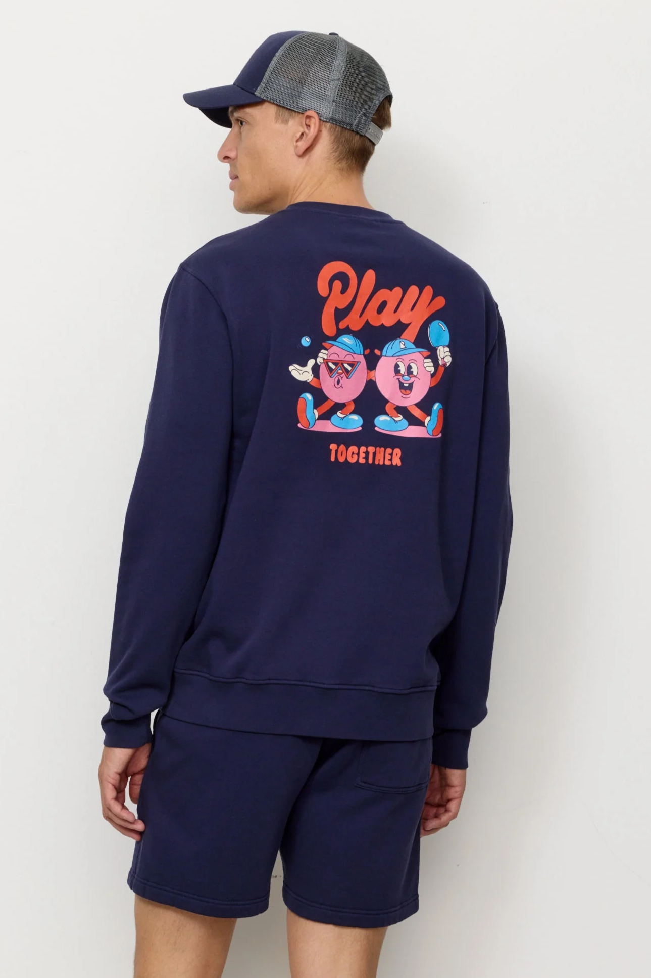 Recolution mannen vegan Sweatshirt Tamarillo Play Together Eclipse Blauw