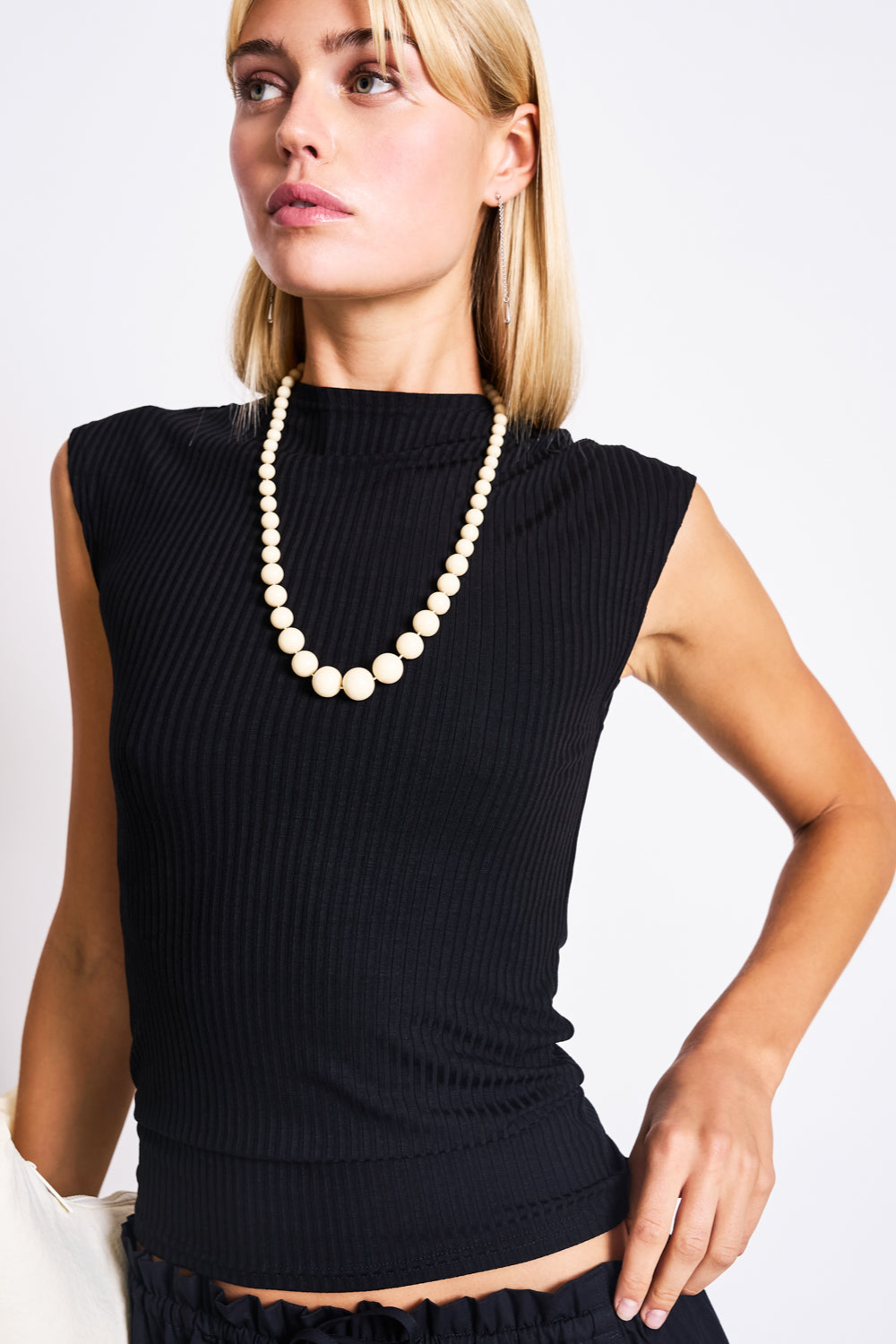 JAN 'N JUNE  T-Shirt Met Ribboord, Apis Zwart