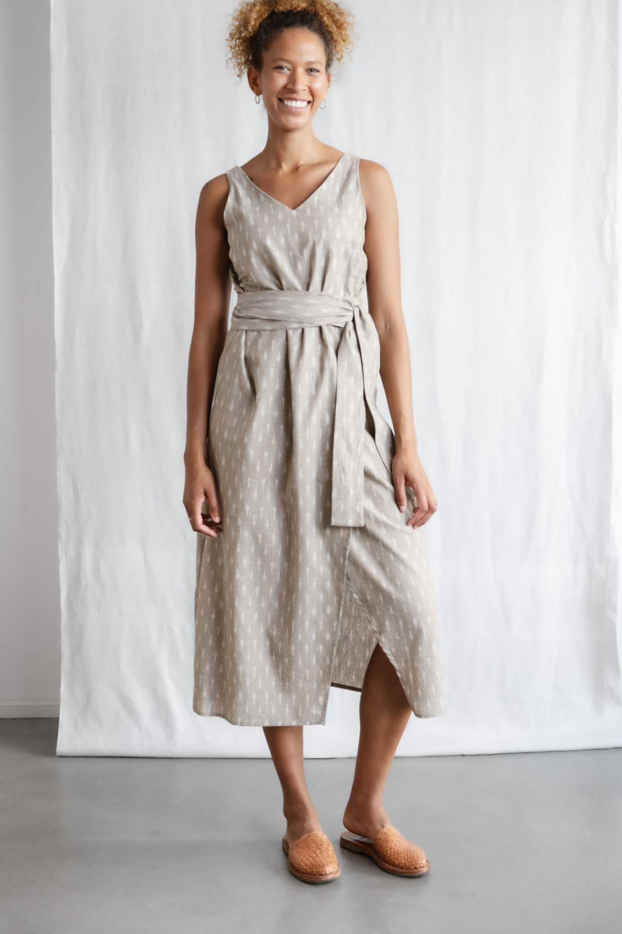 Jyoti - Fair Works  Jurk Agnila Beige/Wit