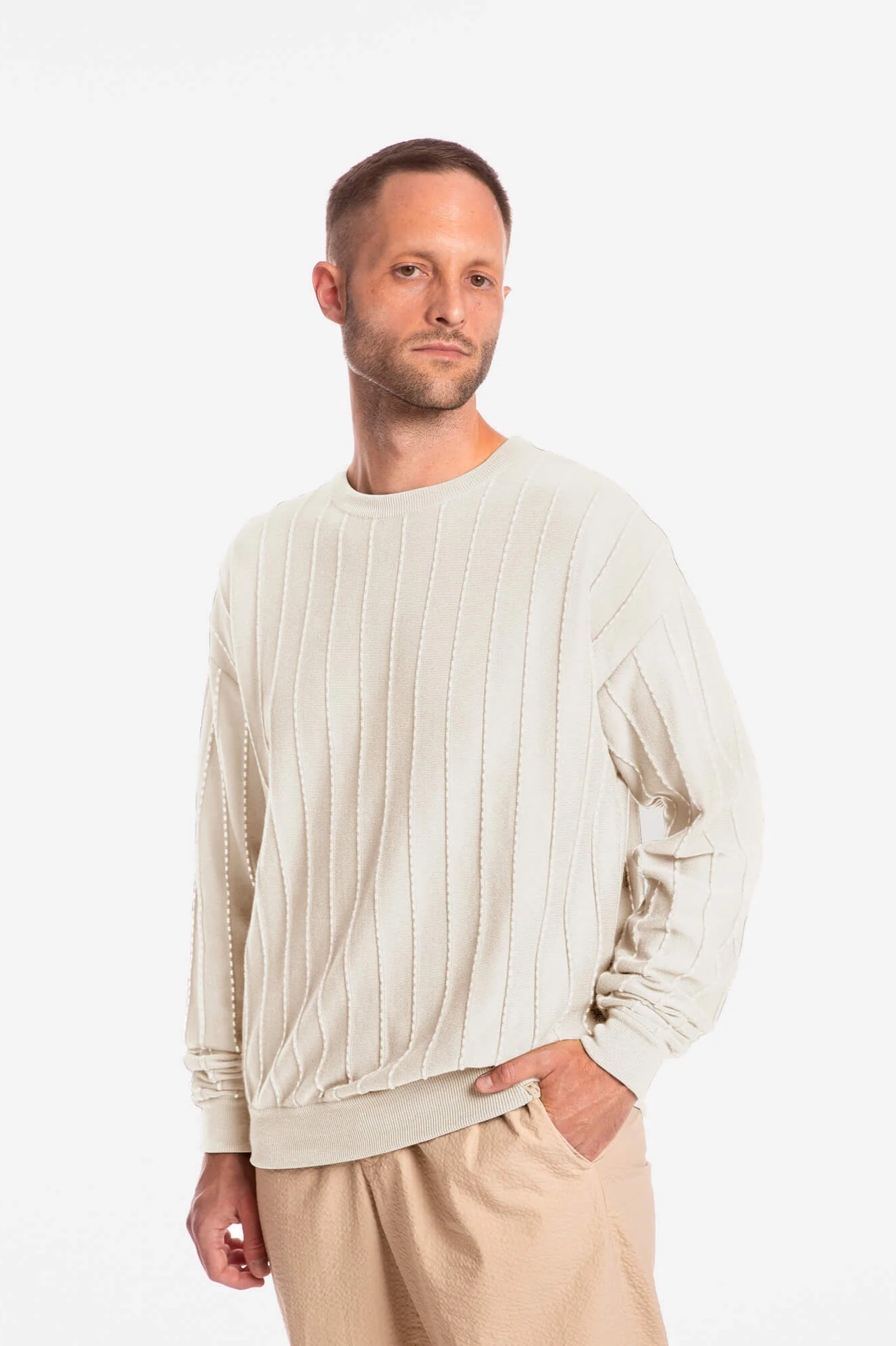 MATONA mannen vegan Trui In De Kleur Beige