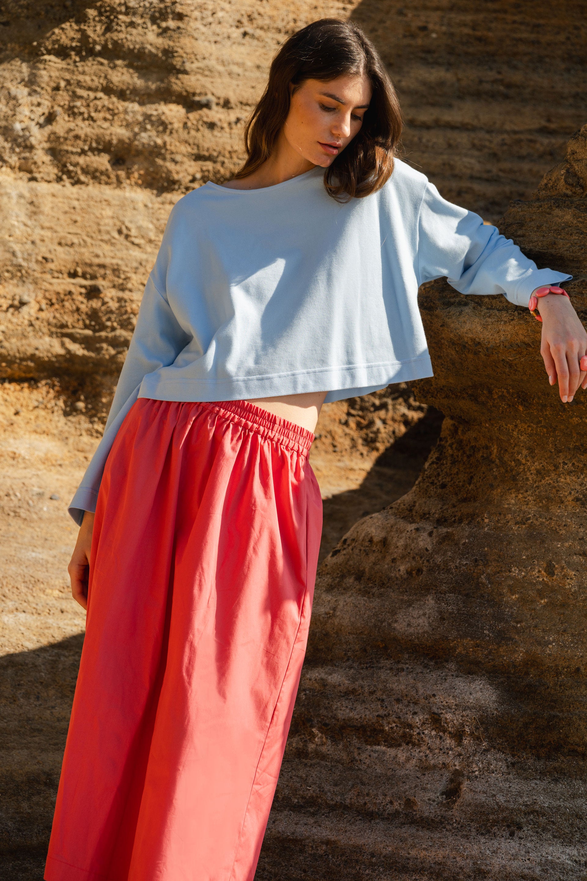 Candy blouse  Baby blue Picqué
