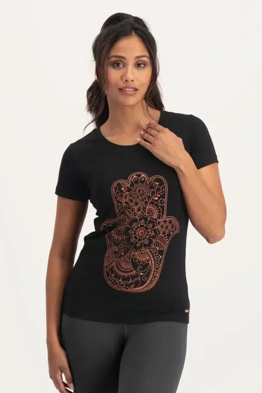 Hamsa Core Yoga Tee – Onyx Black