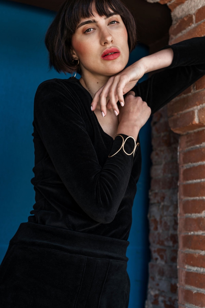 M.R BRAVO  Top Margot Venecia Zwart