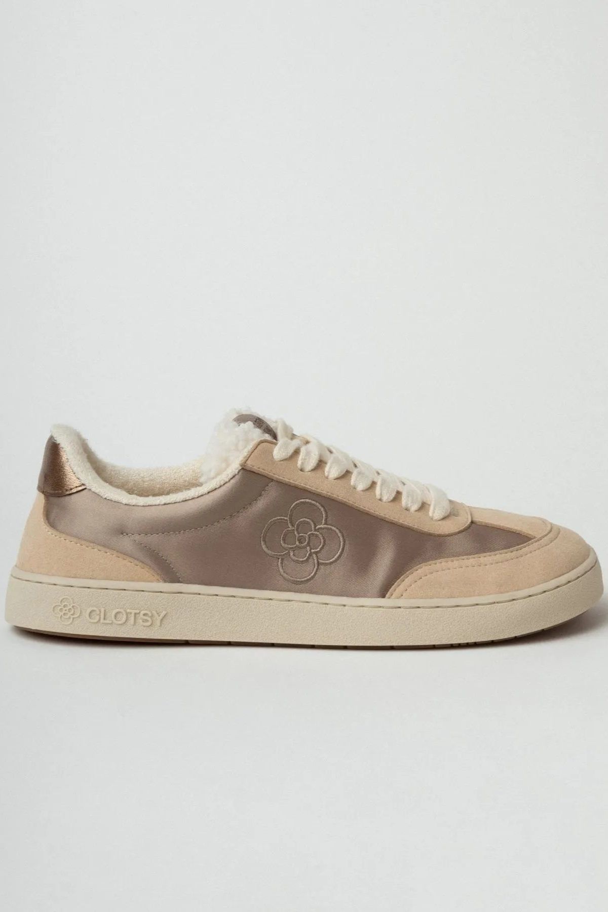 Clotsy  Sneakers Luzia Satijn Beige