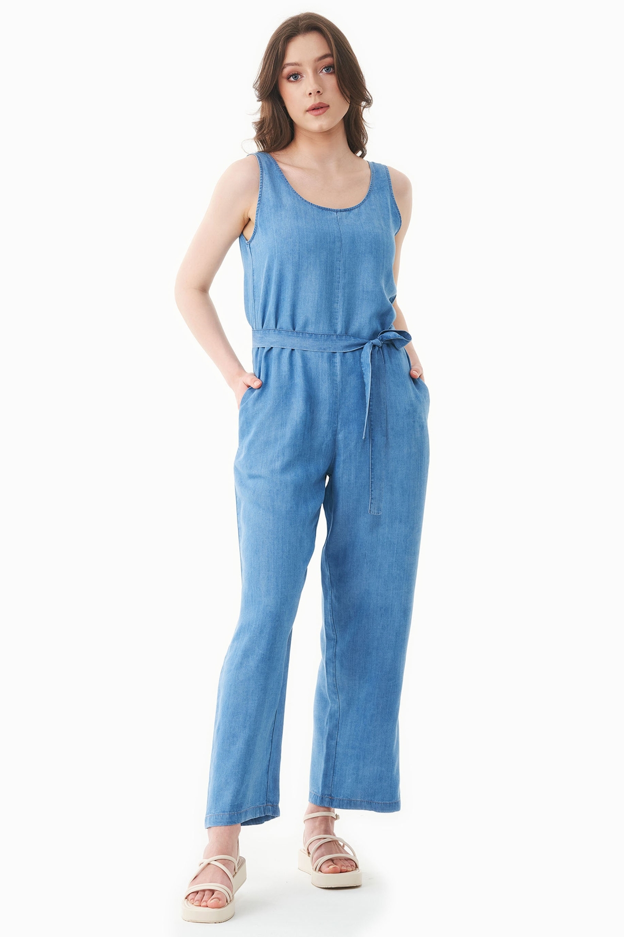 ORGANICATION  Jumpsuit Denimlook Lichtblauw