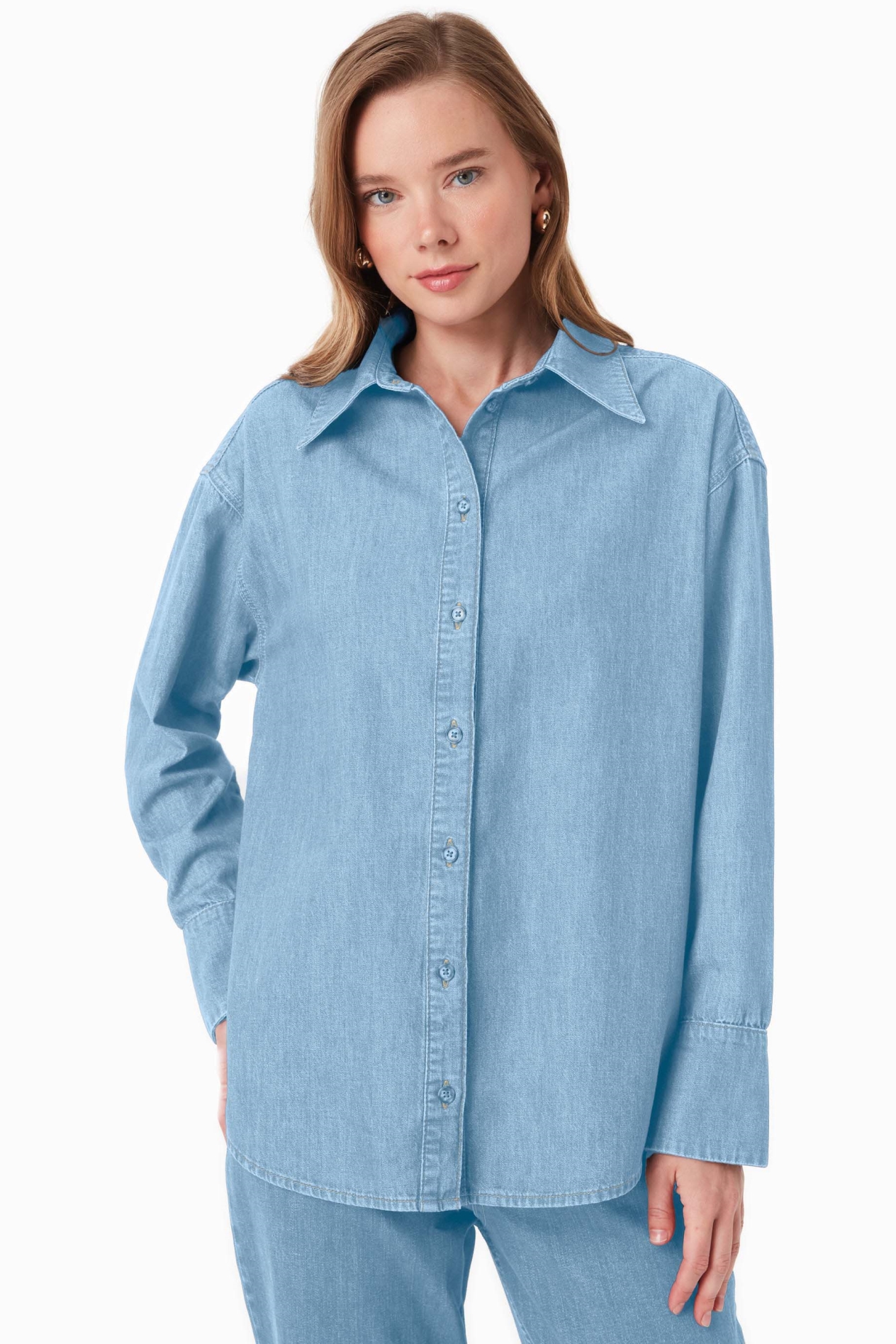 ORGANICATION  Overhemd Denim Blauw