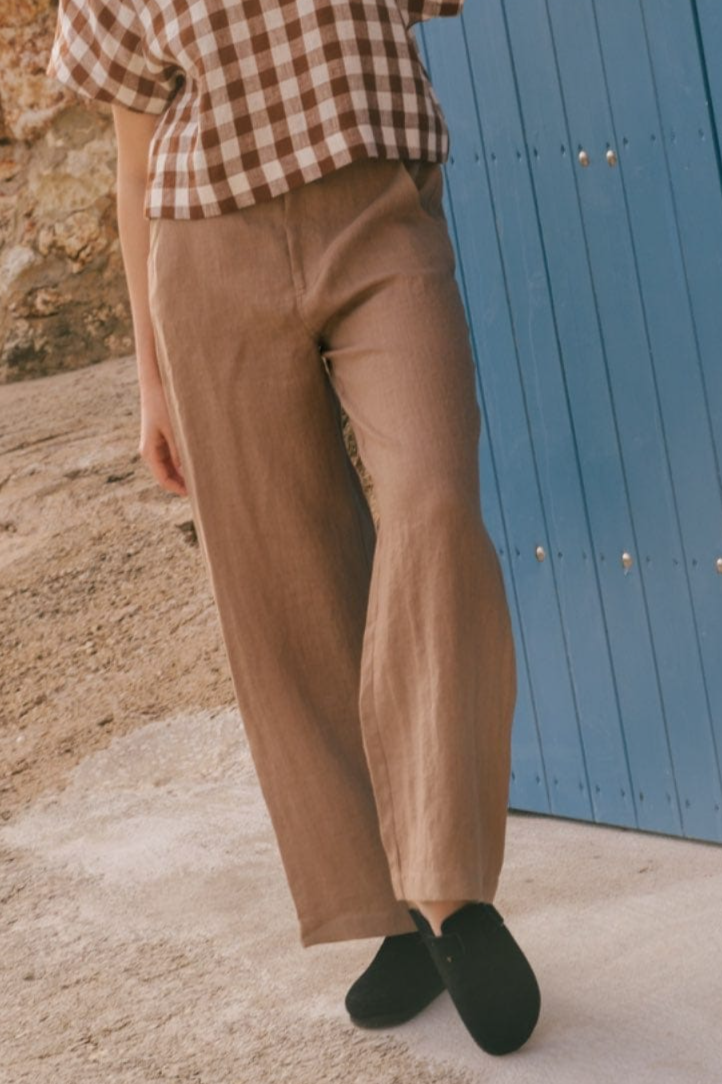 AmourLinen  Broek Recht Barbora Rosy Brown