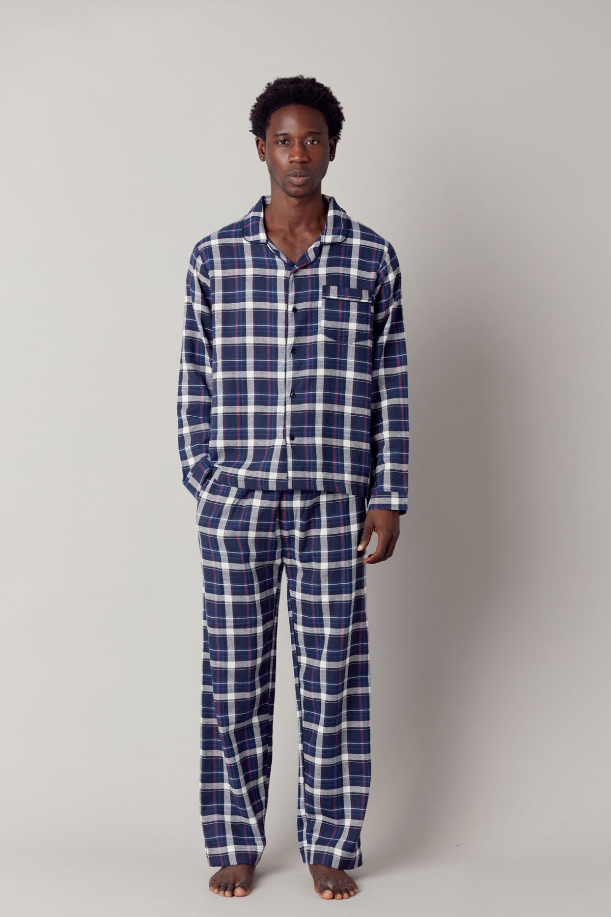 KOMODO mannen vegan Pyjamaset Jim Jam Heren Gots Biologisch Katoen Donker Marine