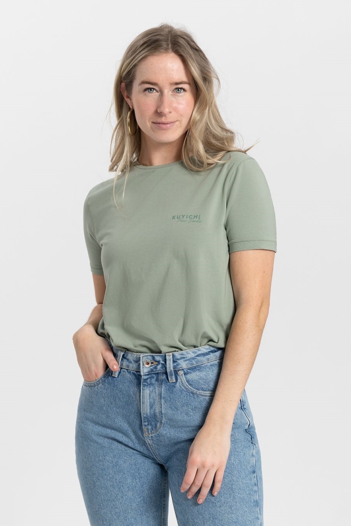 Kuyichi  T-Shirt Brenda Lichtgroen