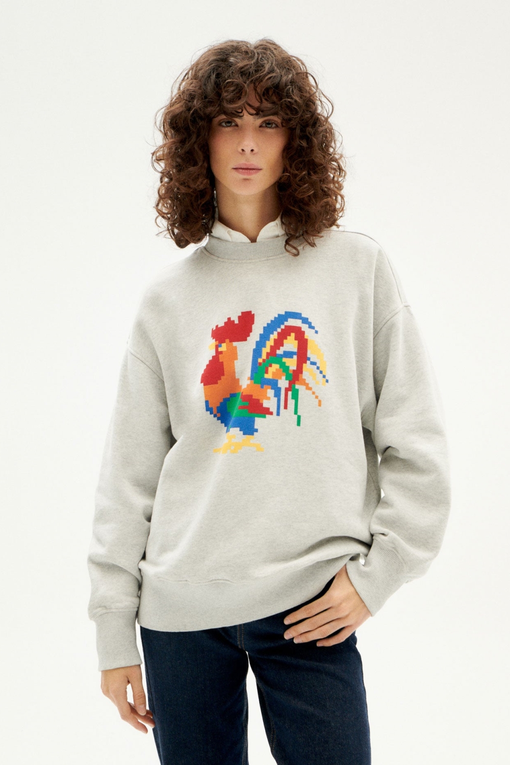 Thinking MU  Sweatshirt Gallo Tina Grijs