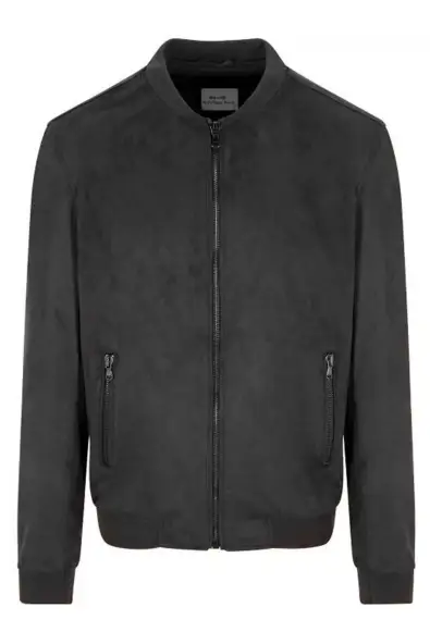 Will's Vegan Store  Bomber Jas Vegan Suede Zwart