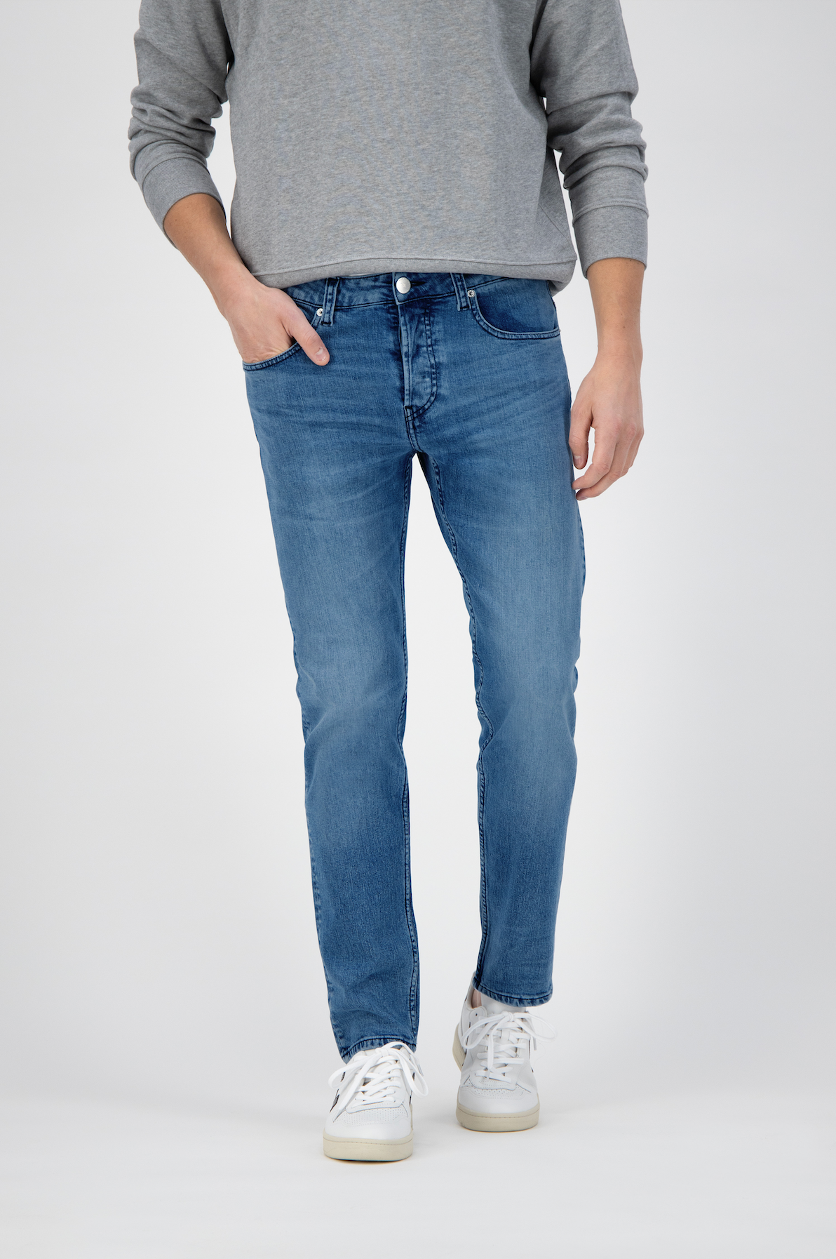 MUD Jeans mannen vegan Jeans Slanker Rick Authentiek Indigo Blauw