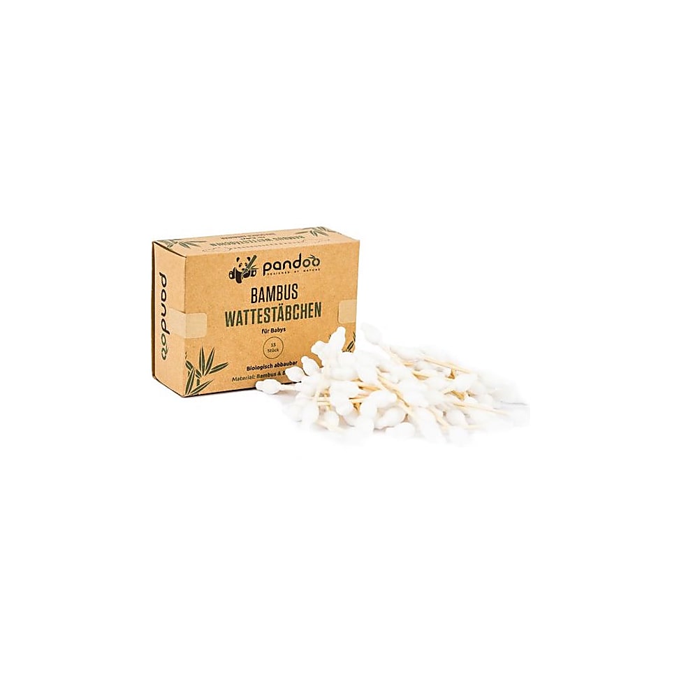 Pandoo Bamboe Wattenstaafjes voor Baby 55 stuks