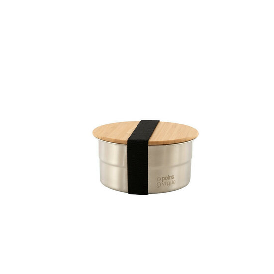 Point Virgule RVS ronde lunchbox met bamboe deksel 600ml