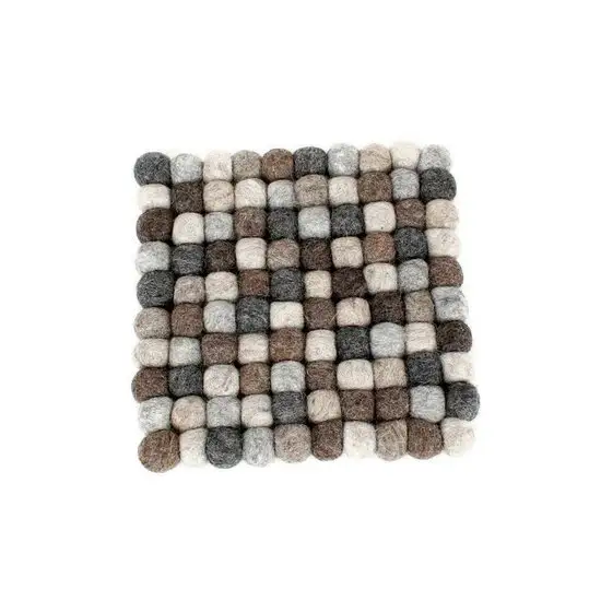 FairTrade vilten onderzetter van Sjaal met Verhaal, 20x20cm Naturel