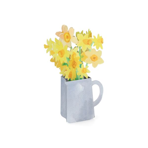 Kaart 3D met envelop, narcissen