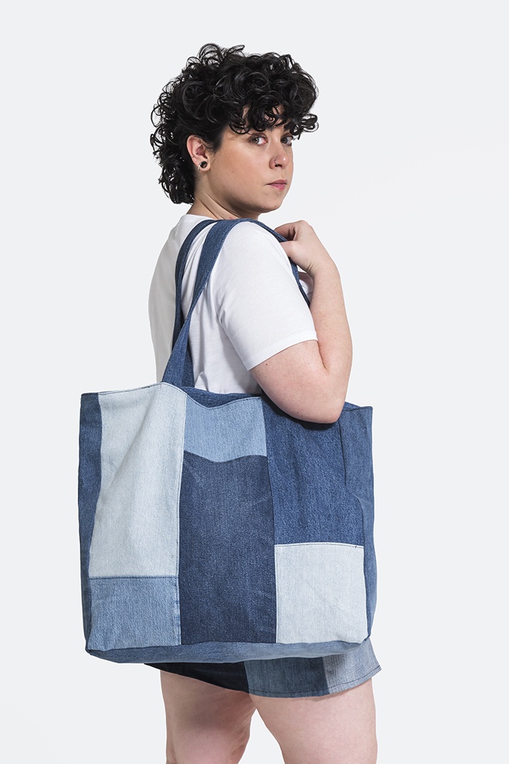 Infinitdenim  Boodschappentas Denim Blauw