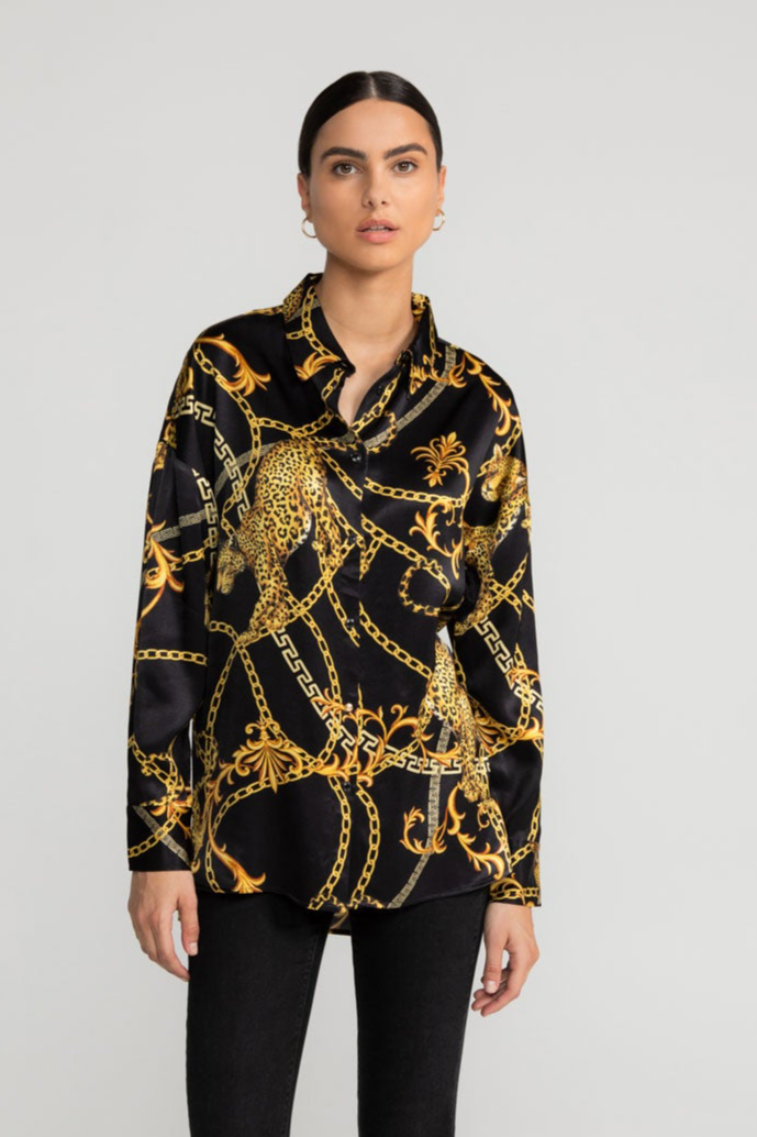 LOVJOI  Blouse Alaiya Jaguar Barok Zwart