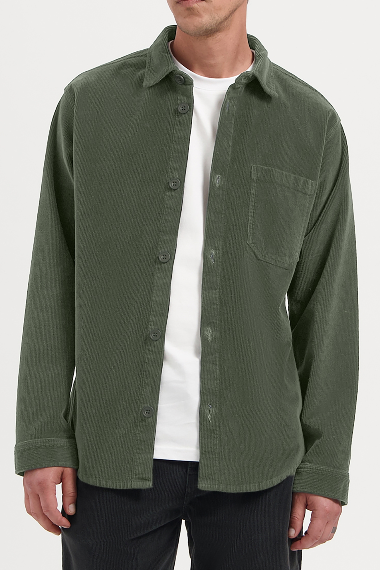 Kuyichi mannen vegan Shirt Bowie Mosgroen