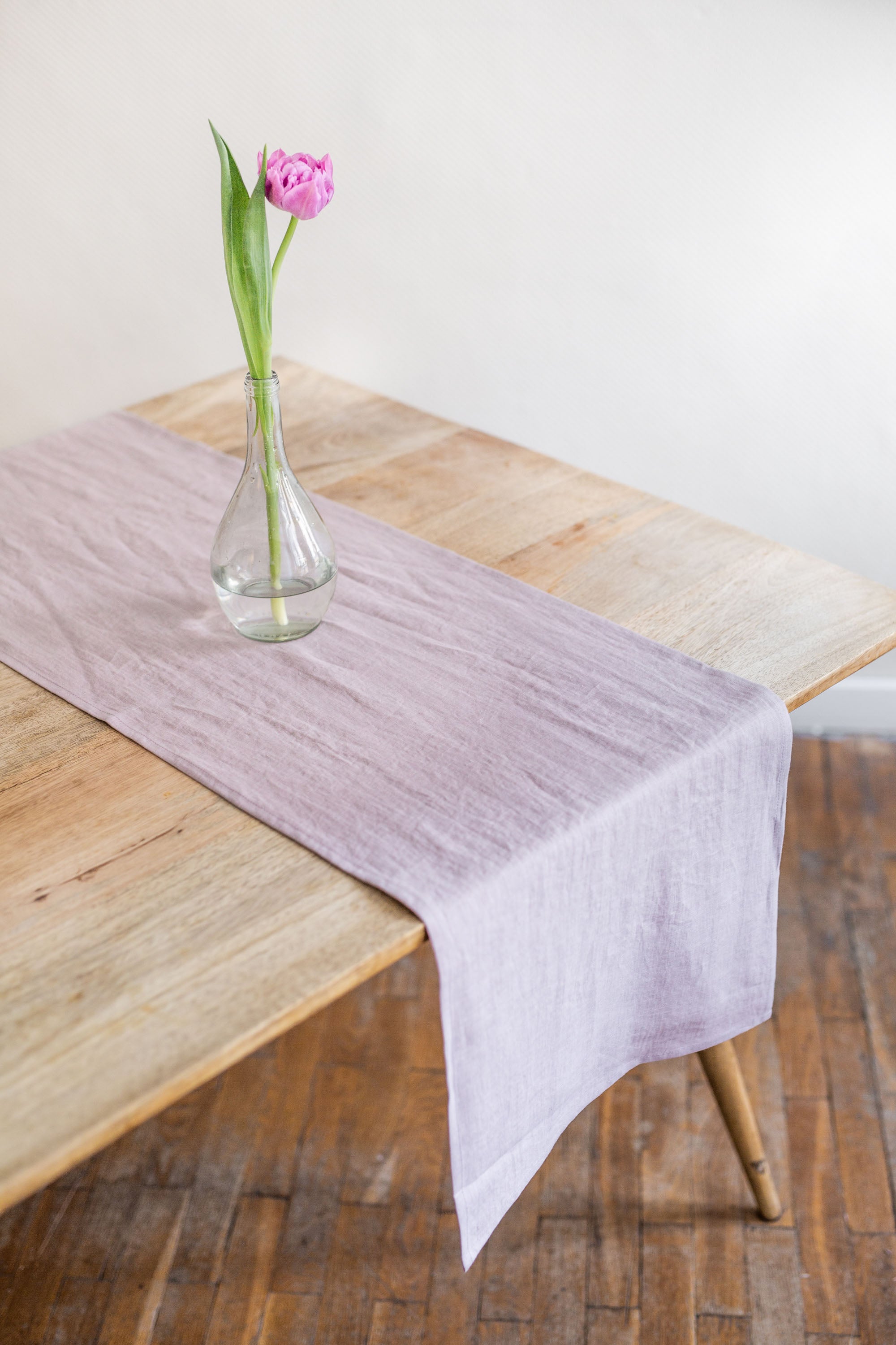 AmourLinen  Linnen Tafelloper In Dusty Rose