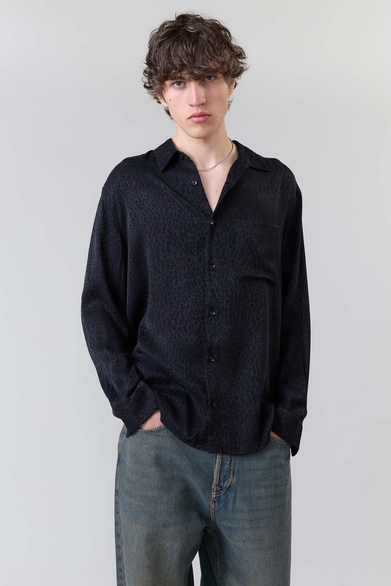 Yahmo mannen vegan Hans Leo Shirt Zwart