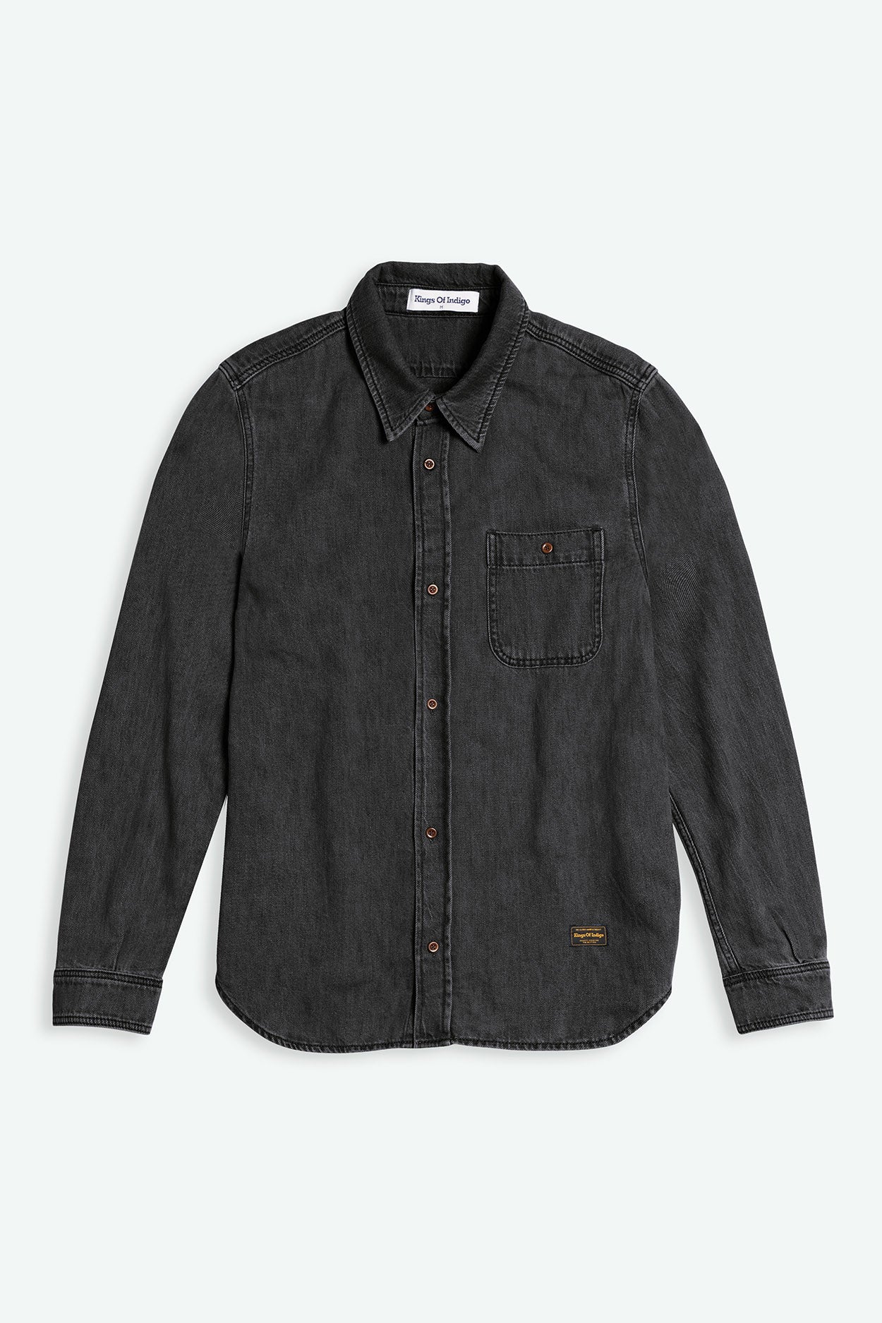 Kings of Indigo mannen vegan Overshirt Juntoku Quercus Donkergrijs