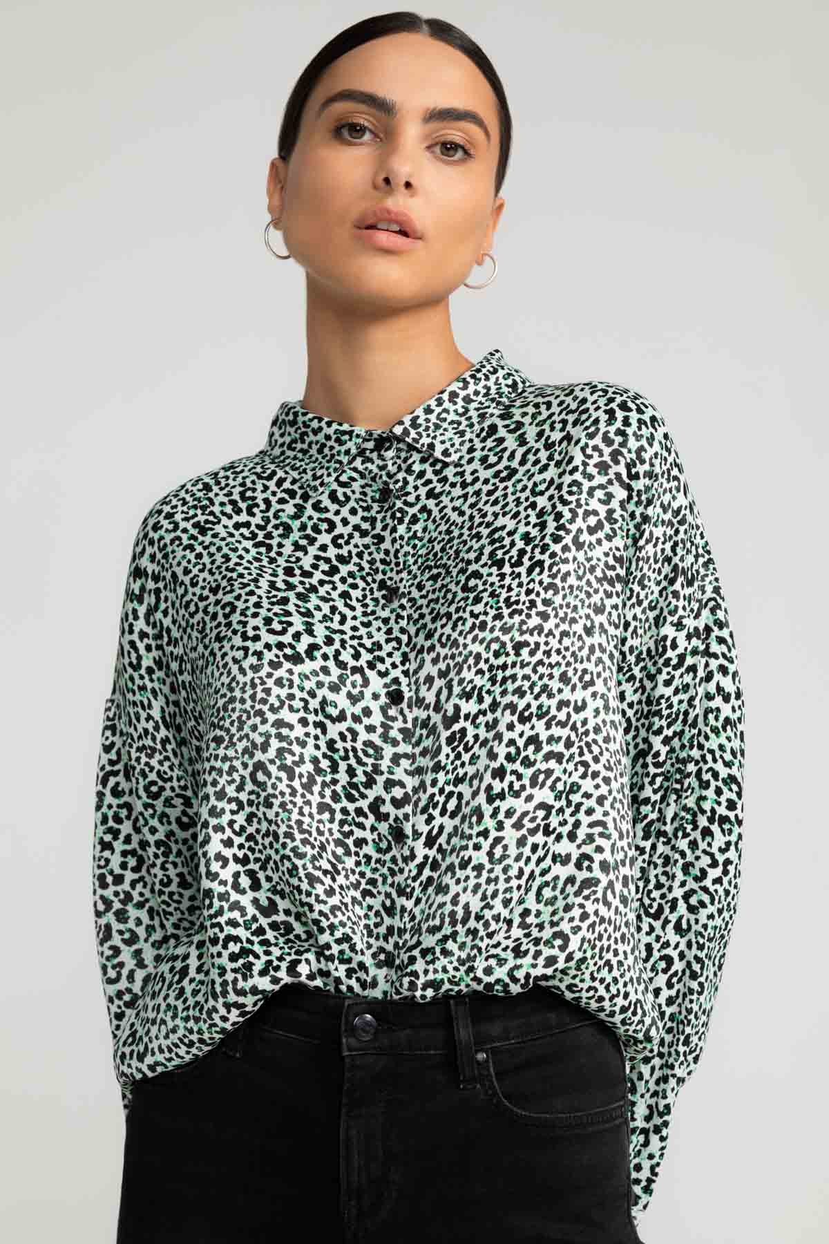 LOVJOI  Blouse Alaiya Sprinkled Leo Zwart-Wit