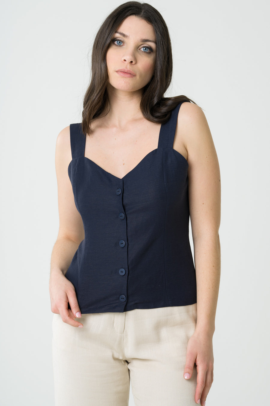 Avani  Top Anemoon Marineblauw