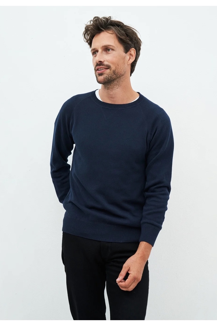 Kuyichi mannen vegan Ronde Hals Noel Donkerblauw