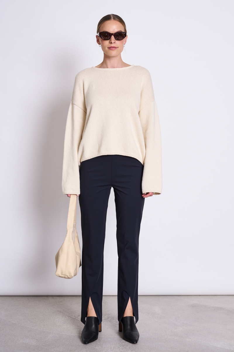 JAN 'N JUNE  Broek Met Split Rhue Zwart