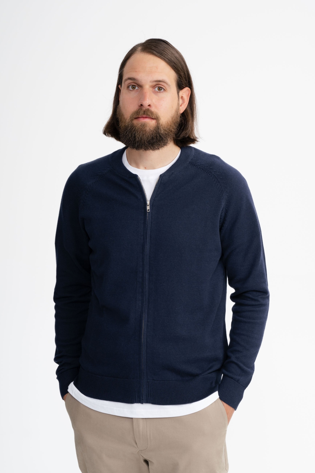MELA mannen vegan Gebreid Jasje Shamial Navy