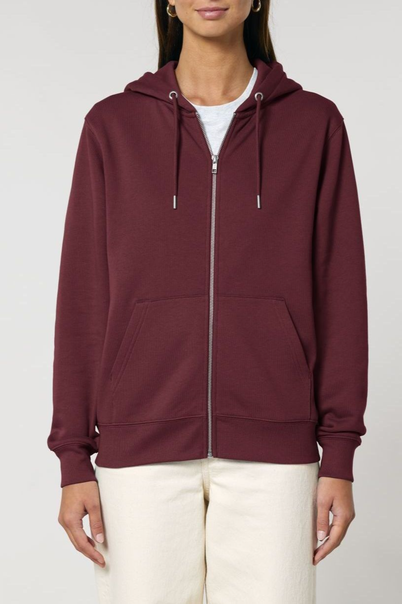 UNIPOLAR mannen vegan Zip Hoodie Basic Culving Burgundy