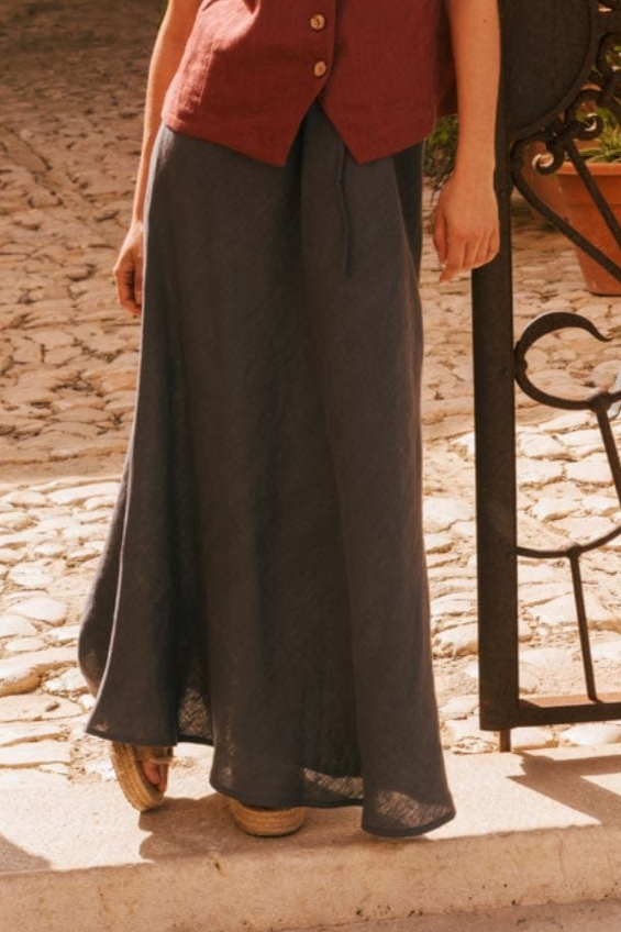 AmourLinen  Rok Slip Ciara Charcoal