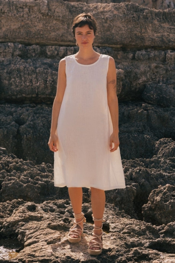 AmourLinen  Jurk Norah Wit
