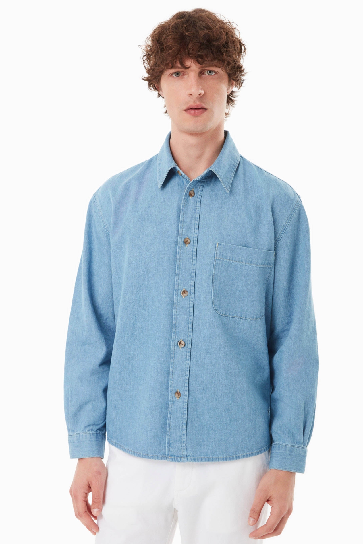 ORGANICATION mannen vegan Overhemd Blauw