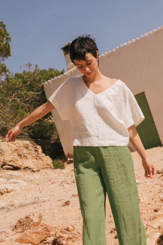 AmourLinen  Top Lelie Wit