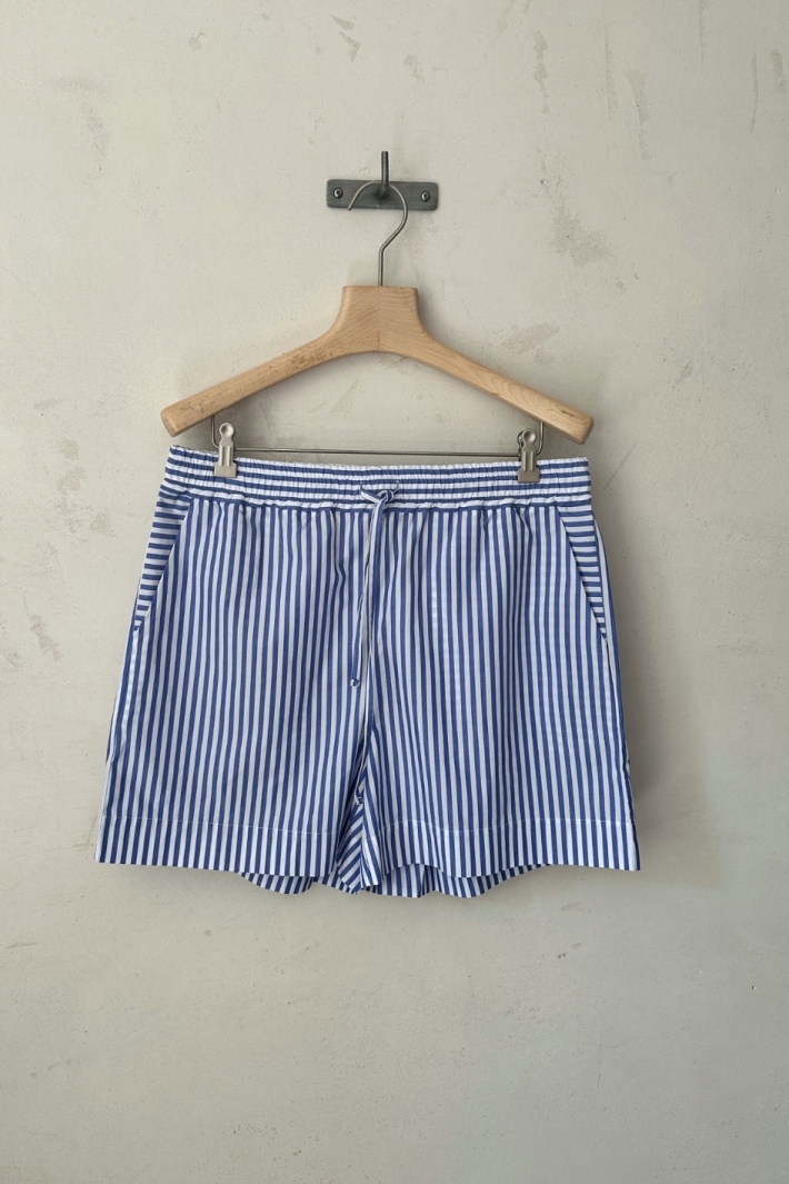 WOTE  Shorts Gestreept Blauw-Wit