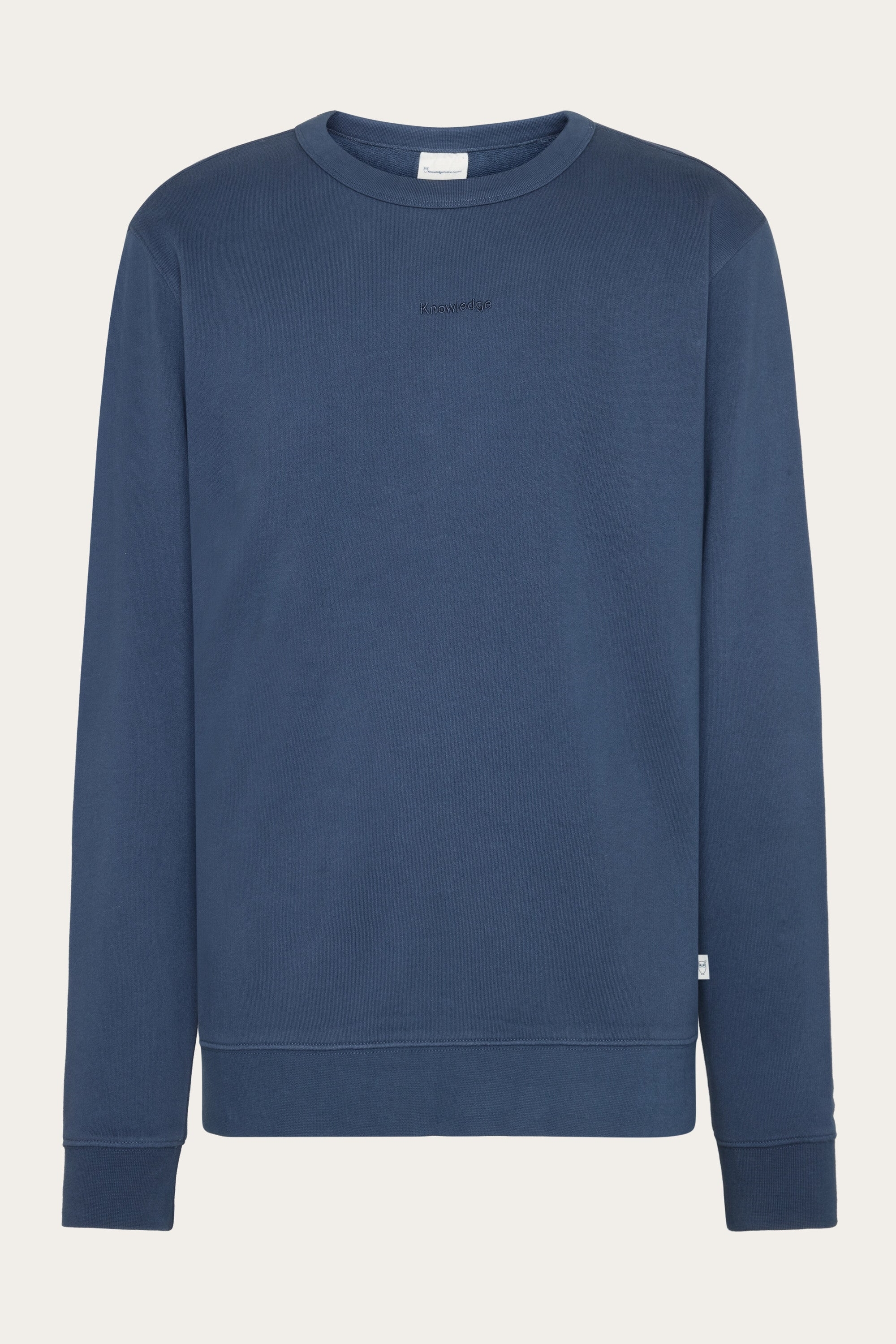 KnowledgeCotton Apparel mannen vegan Sweatshirt Borduurwerk Ronde Hals Vintage Indigo