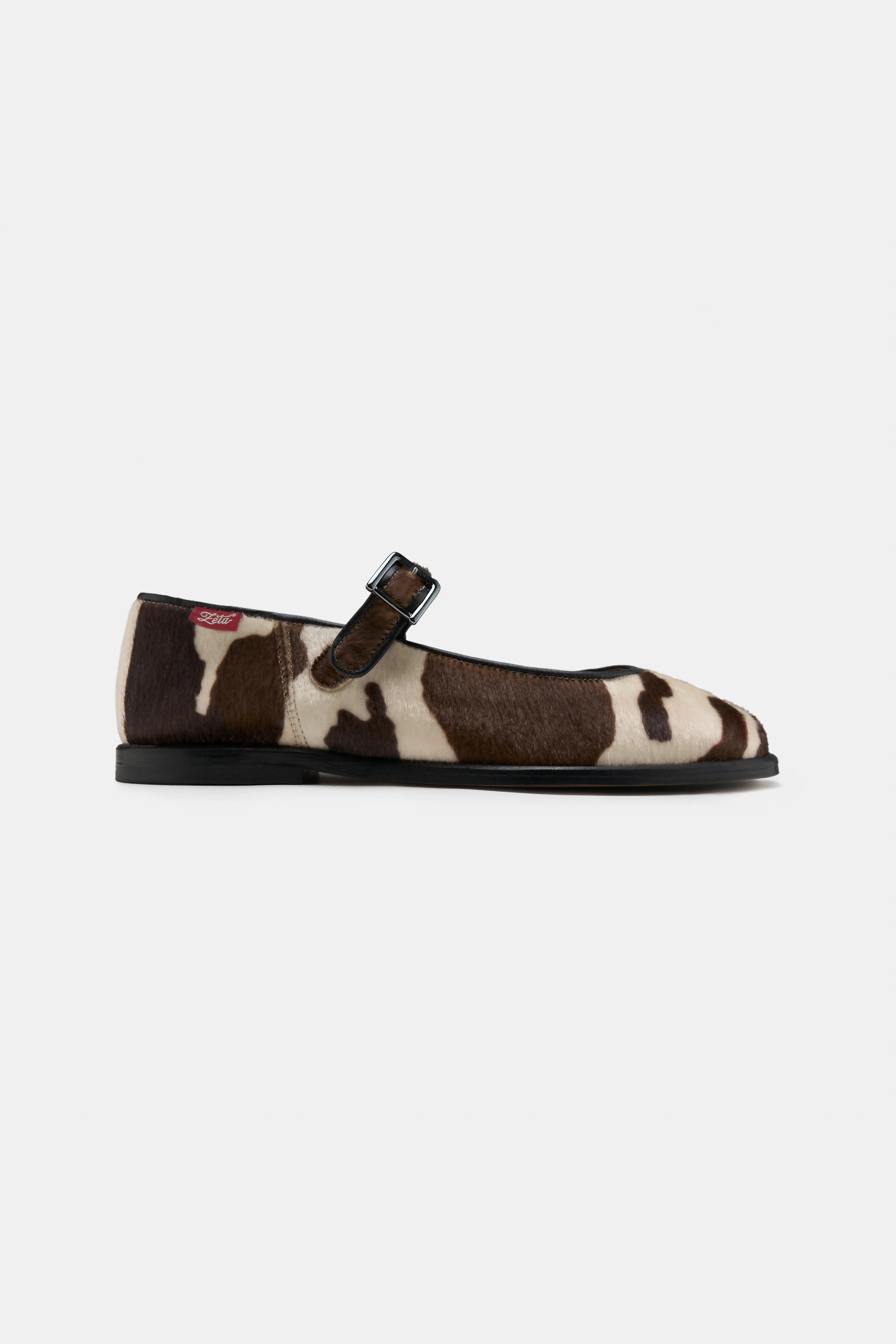 ZÃ¨ta  Flats Gaia Cow Print Wit/Bruin